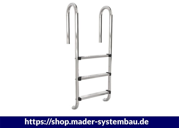 OKU OKU Einstiegsleiter 3-stufig, Edelstahl V2A, enges Modell Holm Ø 42 mm Holme und Stufen aus Edelstahl