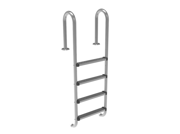 OKU OKU Einstiegsleiter 4-stufig Edelstahl V2A, enges Modell Holm Ø 42 mm Holme und Stufen aus Edelstahl