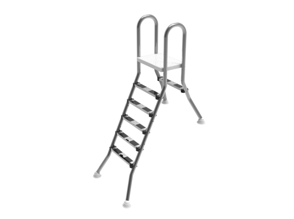 OKU OKU Hochbeckenleiter 5/1-stufig V2A, für Beckenhöhe 1,50 / 0,40 m
