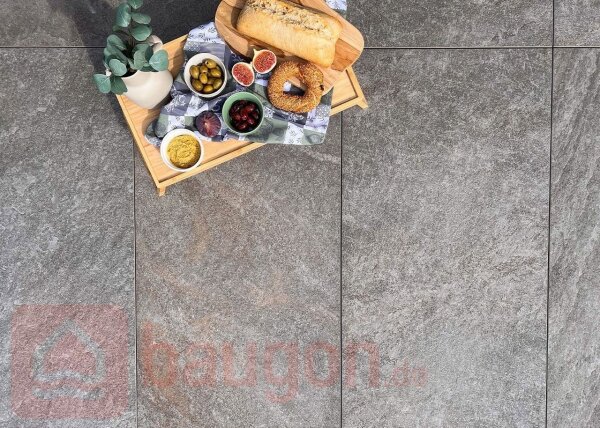 Keramikplatte Athos Rock anthrazit 598 x 1198 x 20 mm