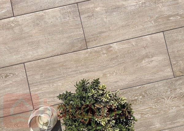 Keramikplatte Workwood Paglia beige 398 x 1198 x 20 mm