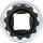 Steckschlüssel-Einsatz Gear Lock, tief | Antrieb Innenvierkant 6,3 mm (1/4") | SW 12 mm