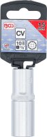 Steckschlüssel-Einsatz Gear Lock, tief | Antrieb Innenvierkant 10 mm (3/8") | SW 15 mm