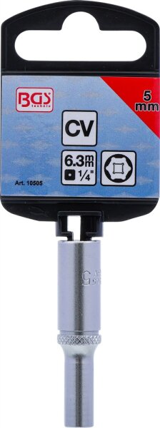 Steckschlüssel-Einsatz Sechskant, tief | Antrieb Innenvierkant 6,3 mm (1/4") | SW 5 mm
