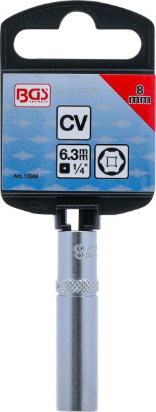 Steckschlüssel-Einsatz Sechskant, tief | Antrieb Innenvierkant 6,3 mm (1/4") | SW 8 mm