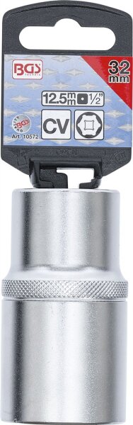 Steckschlüssel-Einsatz Sechskant, tief | Antrieb Innenvierkant 12,5 mm (1/2") | SW 32 mm