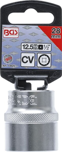 Steckschlüssel-Einsatz Zwölfkant | Antrieb Innenvierkant 12,5 mm (1/2") | SW 28 mm
