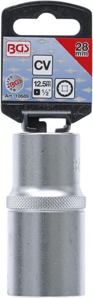 Steckschlüssel-Einsatz Zwölfkant, tief | Antrieb Innenvierkant 12,5 mm (1/2") | SW 28 mm