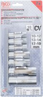 Spezial-Steckschlüssel-Einsatz-Satz, geschlitzt | Antrieb Innenvierkant 10 mm (3/8") | SW 10 - 19 mm | 7-tlg.