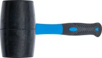 Gummihammer | Fiberglasstiel | schwarzer Kopf | Ø 70 mm | 900 g