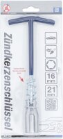 Zündkerzenschlüssel mit T-Griff, Gelenkfeder | Sechskant SW 16 mm / SW 21 mm
