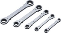 Ratschen-Ringschlüssel-Satz, gerade, umschaltbar | SW 6 x 8 - 19 x 22 mm | 5-tlg.