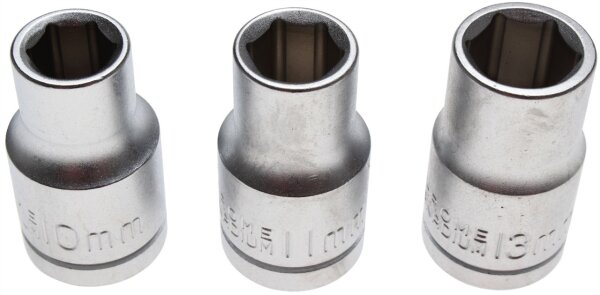 Steckschlüsseleinsatz-Satz | Antrieb 12,5 mm (1/2") | SW 10 - 11 - 13 mm | 3-tlg.