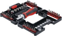 Bit-/Steckschlüssel-Einsatz-Satz | mit Ratschen-Drehgriff für Bits, umschaltbar | 38-tlg.