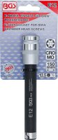 Steckschlüssel-Einsatz für BMW-Zylinderkopf E-Profil, 150 mm | Antrieb Innenvierkant 12,5 mm (1/2") | SW E12