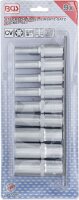 Steckschlüssel-Einsatz-Satz E-Profil, tief | Antrieb Innenvierkant 12,5 mm (1/2") | SW E10 - E24 | 9-tlg.