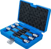 Steckschlüssel-Einsatz-Satz E-Profil, extra lang | Antrieb Innenvierkant 12,5 mm (1/2") | SW E10 - E20 | 6-tlg.