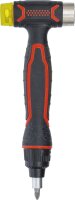 Wechselkopf-Hammer | mit Ratschen-Drehgriff für Bits, umschaltbar | 3-in-1
