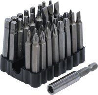 Bit-Satz für Sicherungsschrauben | Antrieb Außensechskant 6,3 mm (1/4") | 33-tlg.