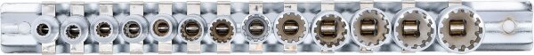 Steckschlüssel-Einsatz-Satz Gear Lock | Antrieb Innenvierkant 6,3 mm (1/4") | 13-tlg.