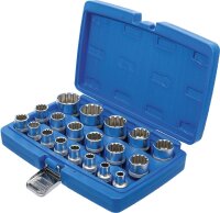 Steckschlüssel-Einsatz-Satz Gear Lock | Antrieb Innenvierkant 12,5 mm (1/2") | 19-tlg.