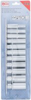Steckschlüssel-Einsatz-Satz Sechskant, tief | Antrieb Innenvierkant 10 mm (3/8") | SW 8 - 19 mm | 11-tlg.