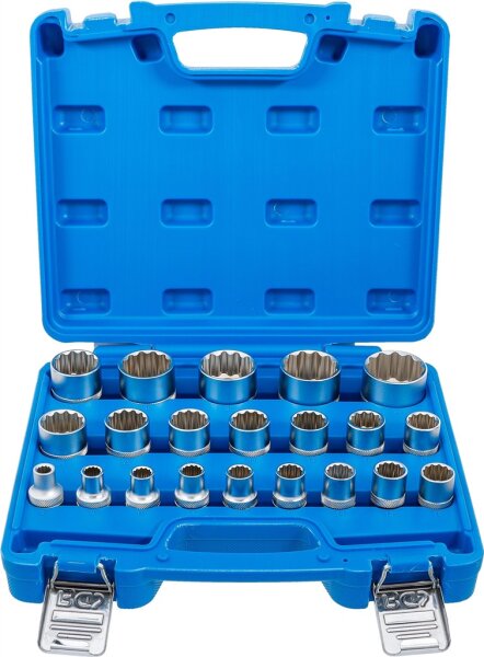 Steckschlüssel-Einsatz-Satz Zwölfkant | Antrieb Innenvierkant 12,5 mm (1/2") | SW 8 - 36 mm | 21-tlg.