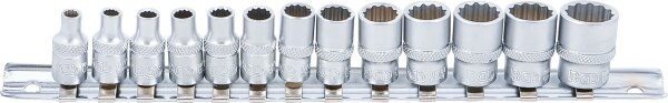 Steckschlüssel-Einsatz-Satz Zwölfkant | Antrieb Innenvierkant 6,3 mm (1/4") | SW 4 - 14 mm | 13-tlg.