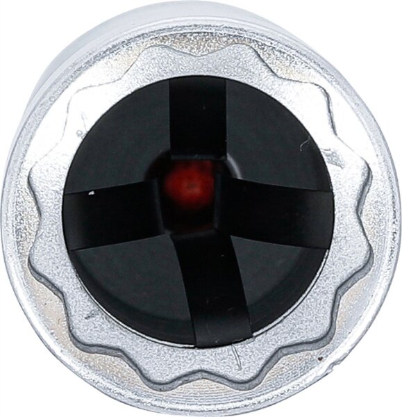 Zündkerzen-Gelenkeinsatz Zwölfkant mit Haltefeder | Antrieb Innenvierkant 10 mm (3/8") | SW 21 mm
