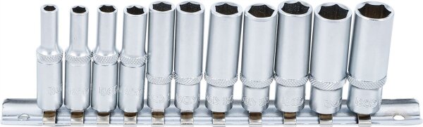 Steckschlüssel-Einsatz-Satz Sechskant, tief | Antrieb Innenvierkant 6,3 mm (1/4") | Zollgrößen | 11-tlg.