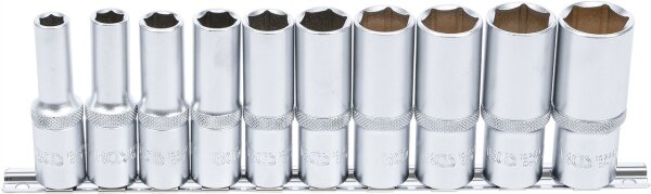 Steckschlüssel-Einsatz-Satz Sechskant, tief | Antrieb Innenvierkant 12,5 mm (1/2") | Zollgrößen | 10-tlg.