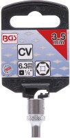 Steckschlüssel-Einsatz Sechskant | Antrieb Innenvierkant 6,3 mm (1/4") | SW 3,5 mm