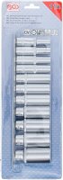 Steckschlüssel-Einsatz-Satz Sechskant, tief | Antrieb Innenvierkant 10 mm (3/8") | Zollgrößen | 11-tlg.