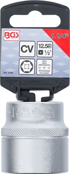 Steckschlüssel-Einsatz Sechskant | Antrieb Innenvierkant 12,5 mm (1/2") | SW 1.1/4"