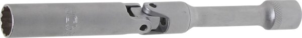 Zündkerzen-Gelenkeinsatz Zwölfkant, extra lang | Antrieb Innenvierkant 10 mm (3/8") | SW 14 mm