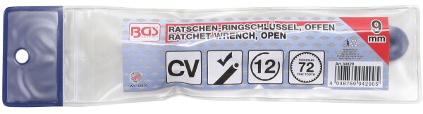 Ratschen-Ringschlüssel, offen | SW 9 mm