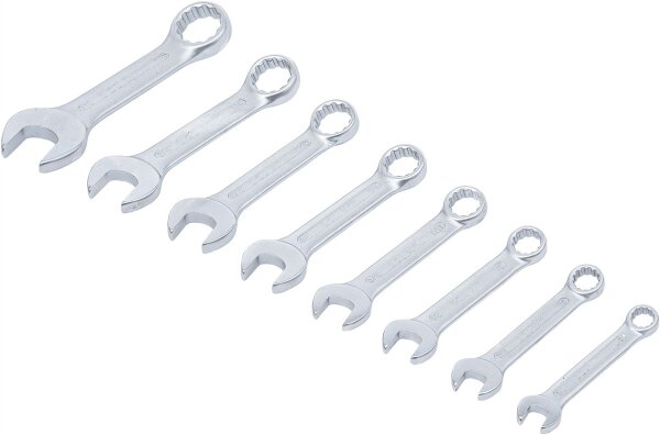 Maul-Ringschlüssel-Satz | extra kurz | Zollgrößen | SW 3/8" - 7/8" | 8-tlg.