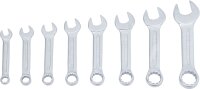 Maul-Ringschlüssel-Satz | extra kurz | Zollgrößen | SW 3/8" - 7/8" | 8-tlg.
