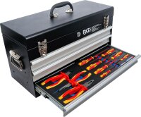 Elektriker-Metall-Werkzeugkoffer | 3 Schubladen | mit 147 Werkzeugen