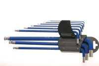 Winkelschlüssel-Satz | extra lang | Innensechskant / Innensechskant mit Kugelkopf 1,5 - 10 mm | 9-tlg.