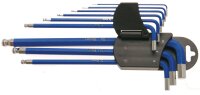 Winkelschlüssel-Satz | extra lang | Innensechskant / Innensechskant mit Kugelkopf 1,5 - 10 mm | 9-tlg.