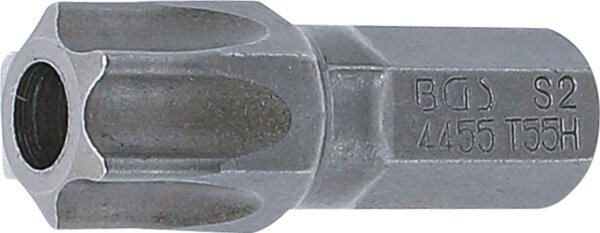 Bit | Länge 30 mm | Antrieb Außensechskant 8 mm (5/16") | T-Profil (für Torx) mit Bohrung T55