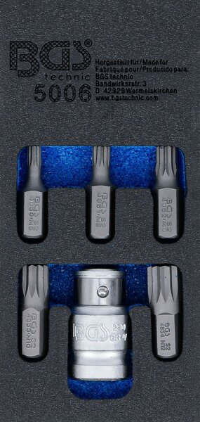 Schraubendreher-Bit-Satz | Antrieb Außensechskant 10 mm (3/8") | Innenvielzahn (für XZN) | 6-tlg.