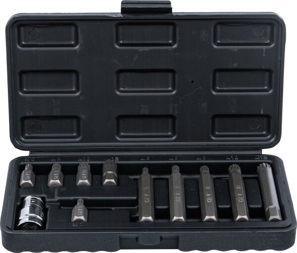 Bit-Satz | Antrieb Außensechskant 10 mm (3/8") | Innenvielzahn (für XZN) | 11-tlg.