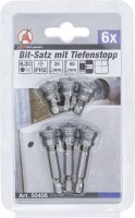 Bit-Satz mit Tiefenstopp | für Gipskartonplatten | Antrieb Außensechskant 6,3 mm (1/4") | Kreuzschlitz PH2 | 6-tlg.