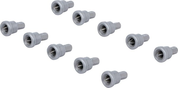 Bit-Satz mit Tiefenstopp | für Gipskartonplatten | Antrieb Außensechskant 6,3 mm (1/4") | Kreuzschlitz PH2 | 10-tlg.