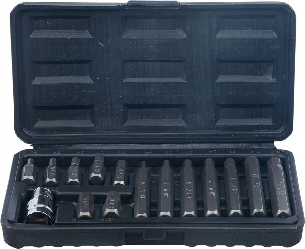 Bit-Satz | Antrieb Außensechskant 10 mm (3/8") | Innensechskant 15-tlg.