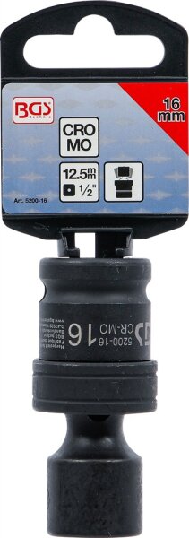 Kraft-Kugelgelenk-Einsatz | Antrieb Innenvierkant 12,5 mm (1/2") | SW 16 mm