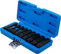 Kraft-Steckschlüssel-Einsatz-Satz E-Profil, tief | Antrieb Innenvierkant 12,5 mm (1/2") | SW E10 - E24 | 9-tlg.