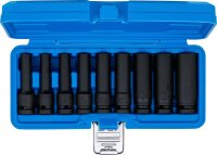 Kraft-Steckschlüssel-Einsatz-Satz E-Profil, tief | Antrieb Innenvierkant 12,5 mm (1/2") | SW E10 - E24 | 9-tlg.